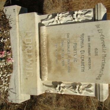 PORTWIG Sophia Elizabeth nee CRONJE 1880-1938
