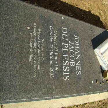 PLESSIS Johannes Jacob, du 1961-2003
