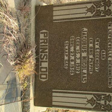 PRINSLOO Jacobus Nicolaas 1912-1956