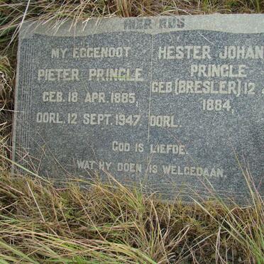 PRINGLE Pieter 1885-1947 &amp; Hester Johanna BRESLER 1884-