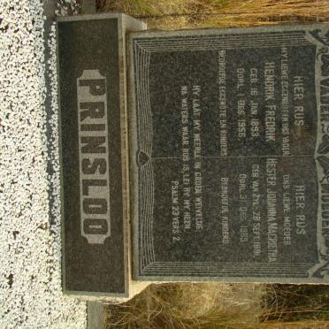 PRINSLOO Hendrik Fredrik 1893-1956 &amp; Hester Johanna Magrietha VAN ZYL 1891-1965