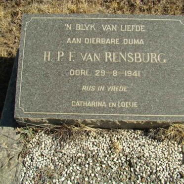 RENSBURG H.P.F, van -1941