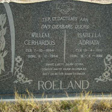 ROELAND Willem Gerhardus 1884-1954 &amp; Isabella Adriata 1891-1966