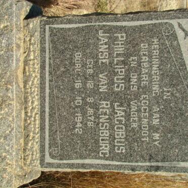 RENSBURG Phillipus Jacobus, Janse van 1878-1942