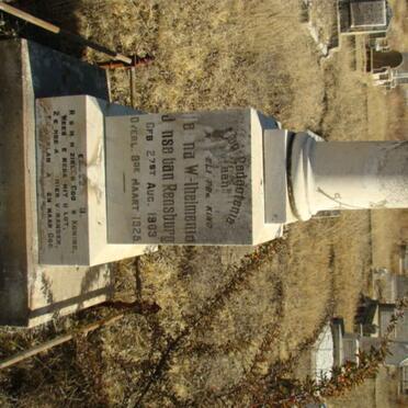 RENSBURG Helena Wilhelmina, Janse van 1903-1925