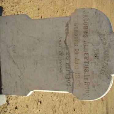 ROUX Jacobus Albertus, le 1855-1904