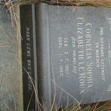 ROUX Cornelia Sophia Elizabeth, le nee PRINSLOO 1907-1963