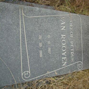 ROOYEN Roelof Petrus, van 1907-1988