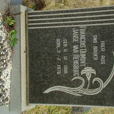 RENSBURG Francois Duminy, Janse van 1901-1975