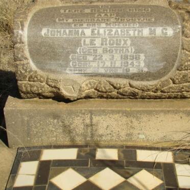 ROUX Johanna Elizabeth M.G., le nee BOTHA 1898-1943