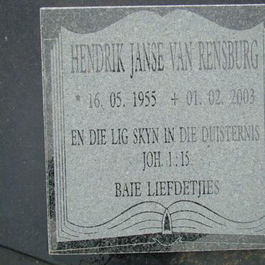 RENSBURG Hendrik, Janse van 1955-2003 :: VAN RENSBURG Gawie