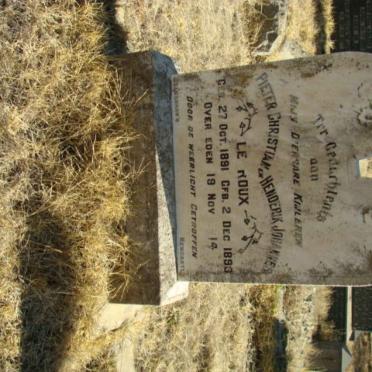 ROUX Pieter Christiaan, le 1891-1914 :: LE ROUX Henderik Johannes 1893-1914