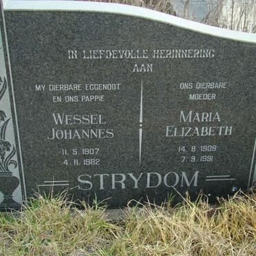 STRYDOM Wessel Johannes 1907-1982 &amp; Maria Elizabeth 1909-1991