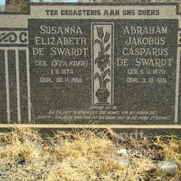 SWARDT Abraham Jakobus Casparus, de 1870-1931 &amp; Susanna Elizabeth STANDER 1874-1955