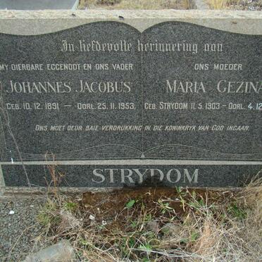 STRYDOM Johannes Jacobus 1891-1953 &amp; Maria Gezina STRYDOM 1903-1995
