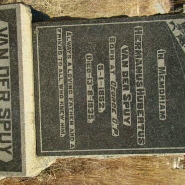 SPUY Hermanus Hurbertus, van der 1852-1935