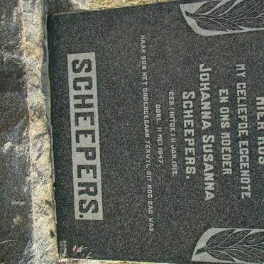 SCHEEPERS Johanna Susanna nee HITGE 1912-1947