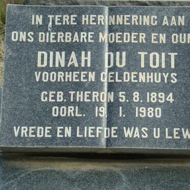 TOIT Dinah, de voorheen GELDENHUYS nee THERON 1894-1980