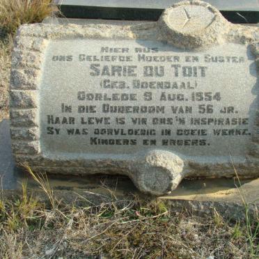 TOIT Sarie, du nee ODENDAAL -1954