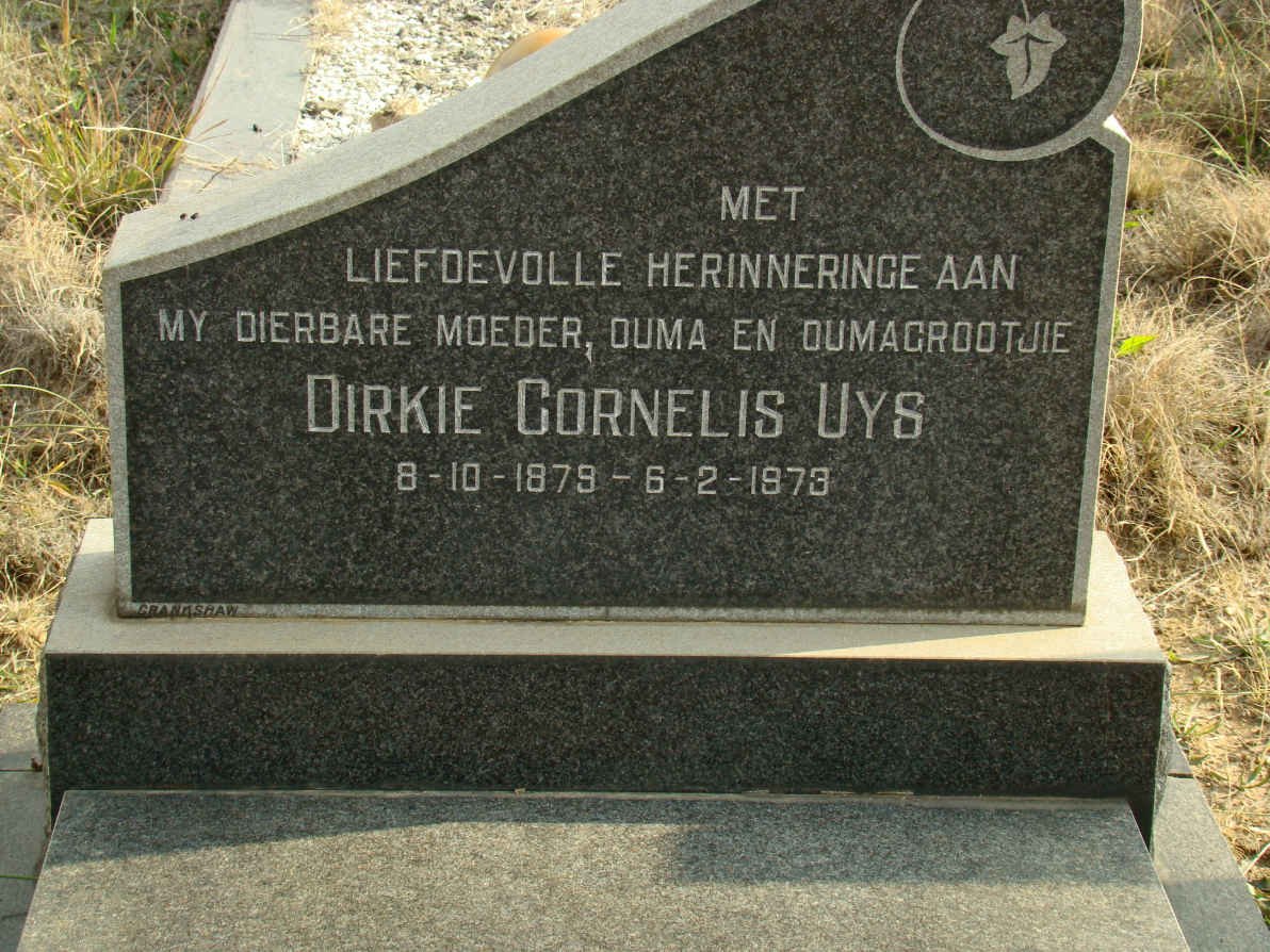 UYS Dirkie Cornelis 1879-1973