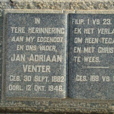 VENTER Jan Adriaan 1882-1946