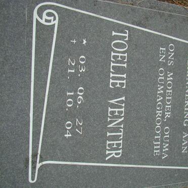 VENTER Toelie 1927-2004