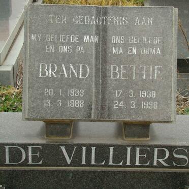 VILLIERS Brand, de 1933-1988 &amp; Bettie 1938-1998