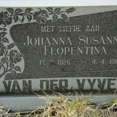 VYVER Johanna Susanna Florentina, van der 1926-1986