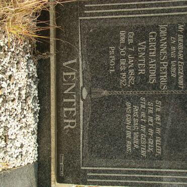 VENTER Johannes Petrus Gerhardus 1882-1952