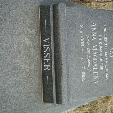 VISSER Anna Magdalena nee DE LANGE 1908-1989