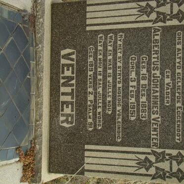 VENTER Albertus Johannes 1883-1951