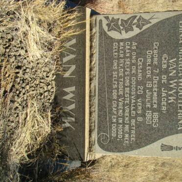 WYK Dina Maria Wouterina, van nee DE JAGER 1863-1960