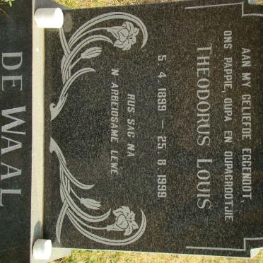 WAAL Theodorus Louis, de 1899-1999