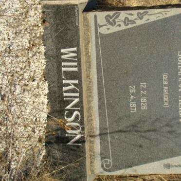 WILKINSON Johanna Alida nee KRUGER 1926-1971