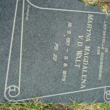 WALT Maryna Magdalena, v.d. 1917-1979