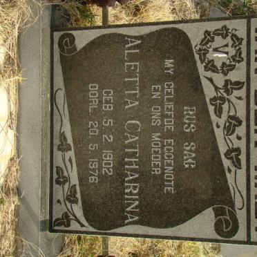 WALT Aletta Catharina, van der 1902-1976