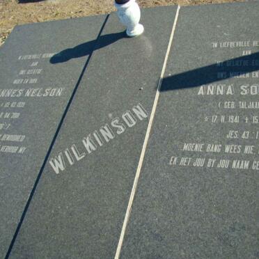 WILKINSON Johannes Nelson 1939-2001 &amp; Anna Sophia TALJAARD 1941-1994
