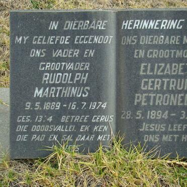 ? Rudolph Marthinus 1889-1974 &amp; Elizabeth Gertruida Petronella 1894-1980
