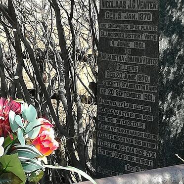 VENTER Nicolaas J.G. 1870-1901 &amp; Margaretha Johanna CILLIERS 1870-1901