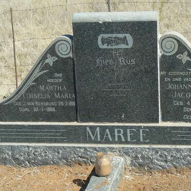 MAREE Johannes Jacobus 1875-1958 &amp; Martha Cornelia Maria J. VAN RENSBURG 188?-1966