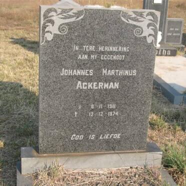 ACKERMAN Johannes Marthinus 1911-1974