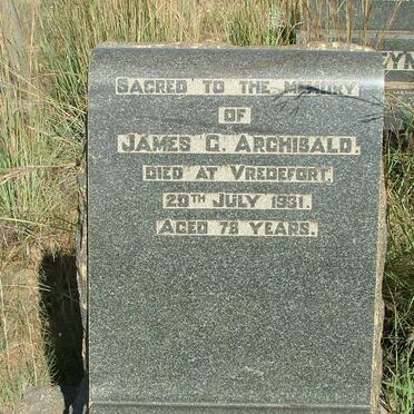 ARCHIBALD James G. -1931