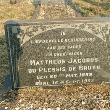 BRUYN Mattheus Jacobus Du Plessis, de 1899-1982