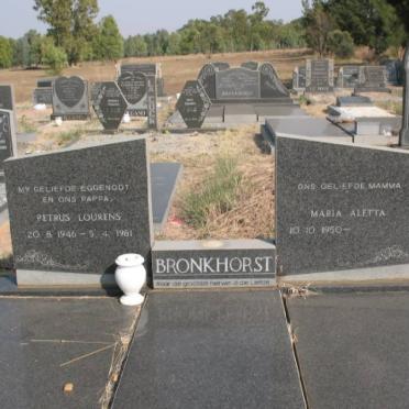 BRONKHORST Petrus Lourens 1946-1981 &amp; Maria Aletta 1950-