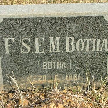 BOTHA F.S.E.M. nee BOTHA 1881-19?7