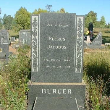 BURGER Petrus Jacobus 1883-1963