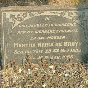 BRUYN Martha Maria, de nee DU TOIT 1904-1966