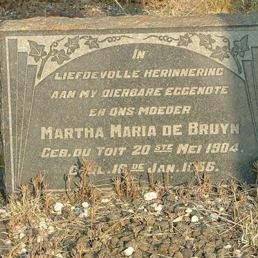 BRUYN Martha Maria, de nee DU TOIT 1904-1966