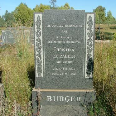 BURGER Christina Elizabeth nee BURGER 1885-1952