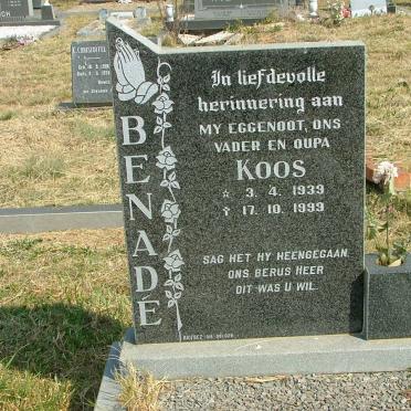 BENADE Koos 1939-1999